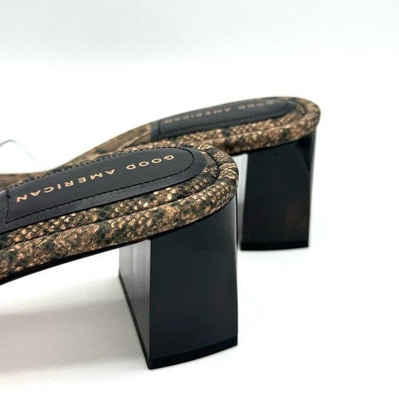 NEW Good American‎ Block Heel Slide Sandal Desert Snake Size 13 GA119K-X - Picture 9 of 13
